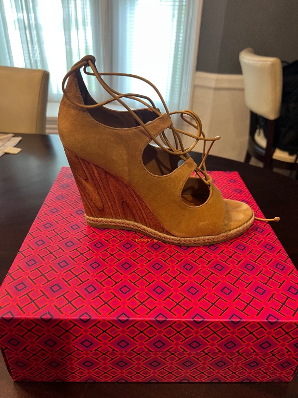 Tory Burch Raya Lace Up 110MM Wedge